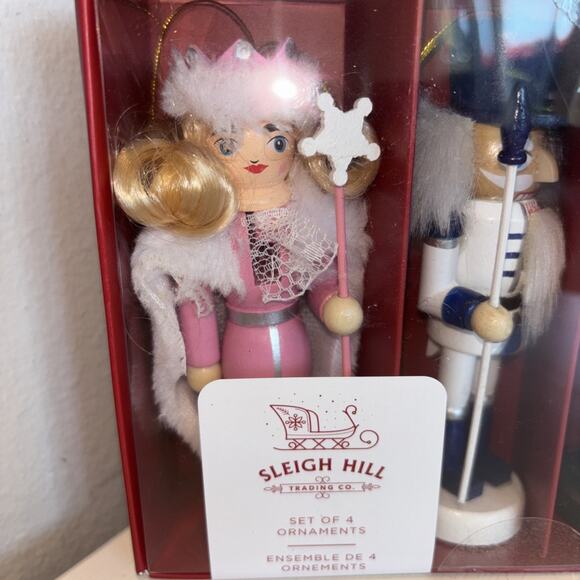 Sleigh Hill Trading Co Nutcracker Mouse King Wood Ornaments Christmas Set of 4 - Picture 5 of 5